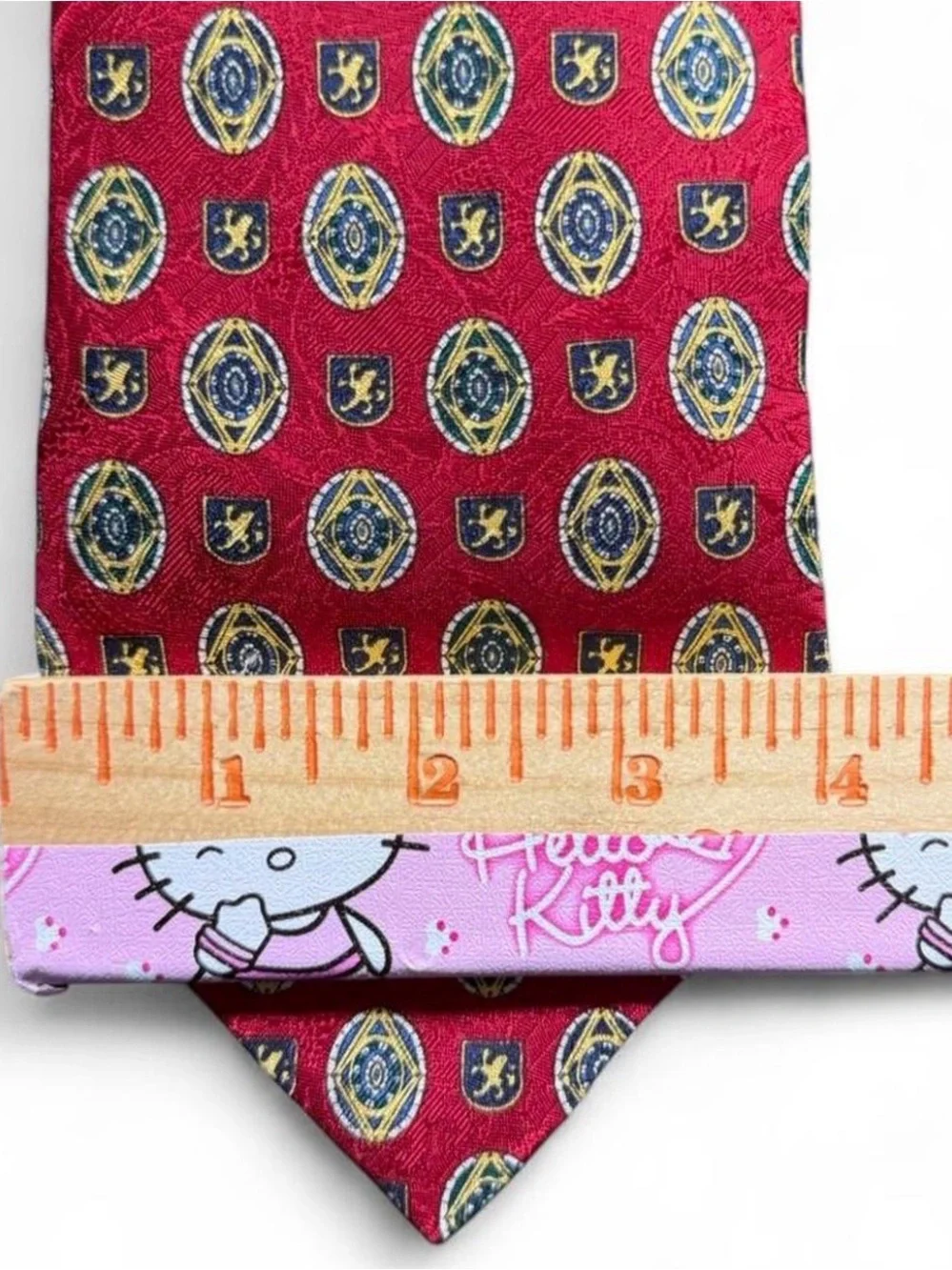 Tommy Hilfiger Red Medallion Silk Tie - Picture 4 of 4